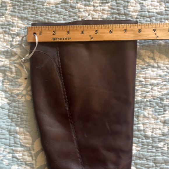 zip up LRL Brown Leather Knee-High Boots with side buckle - Picture 15 of 15